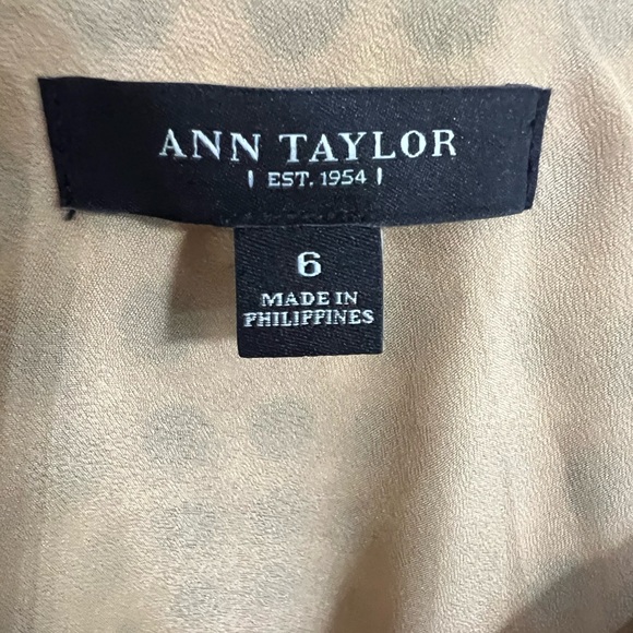 Ann Taylor size 6 navy and tan polka dot skirt with size zipper. - Picture 4 of 4